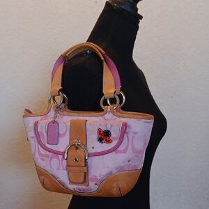 *Upcycled Coach Pink Y2k Soho Handbag With Ladybug 🐞